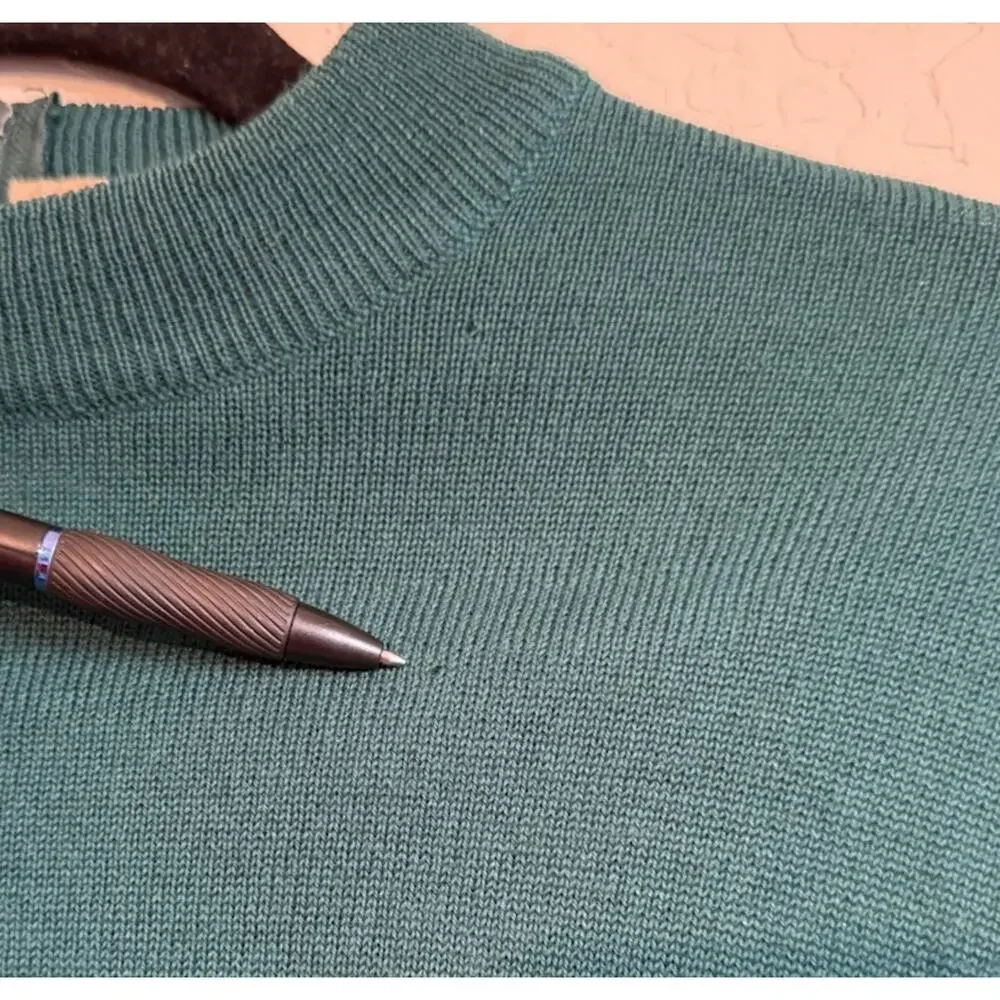Vintage 1960s 70s Jantzen Green Mock Neck Sweater Men’s M Made USA